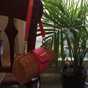 Lilly Pulitzer Wicker Clutch in Pink